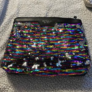 Victoria secret cosmetic bag - sequin rainbow